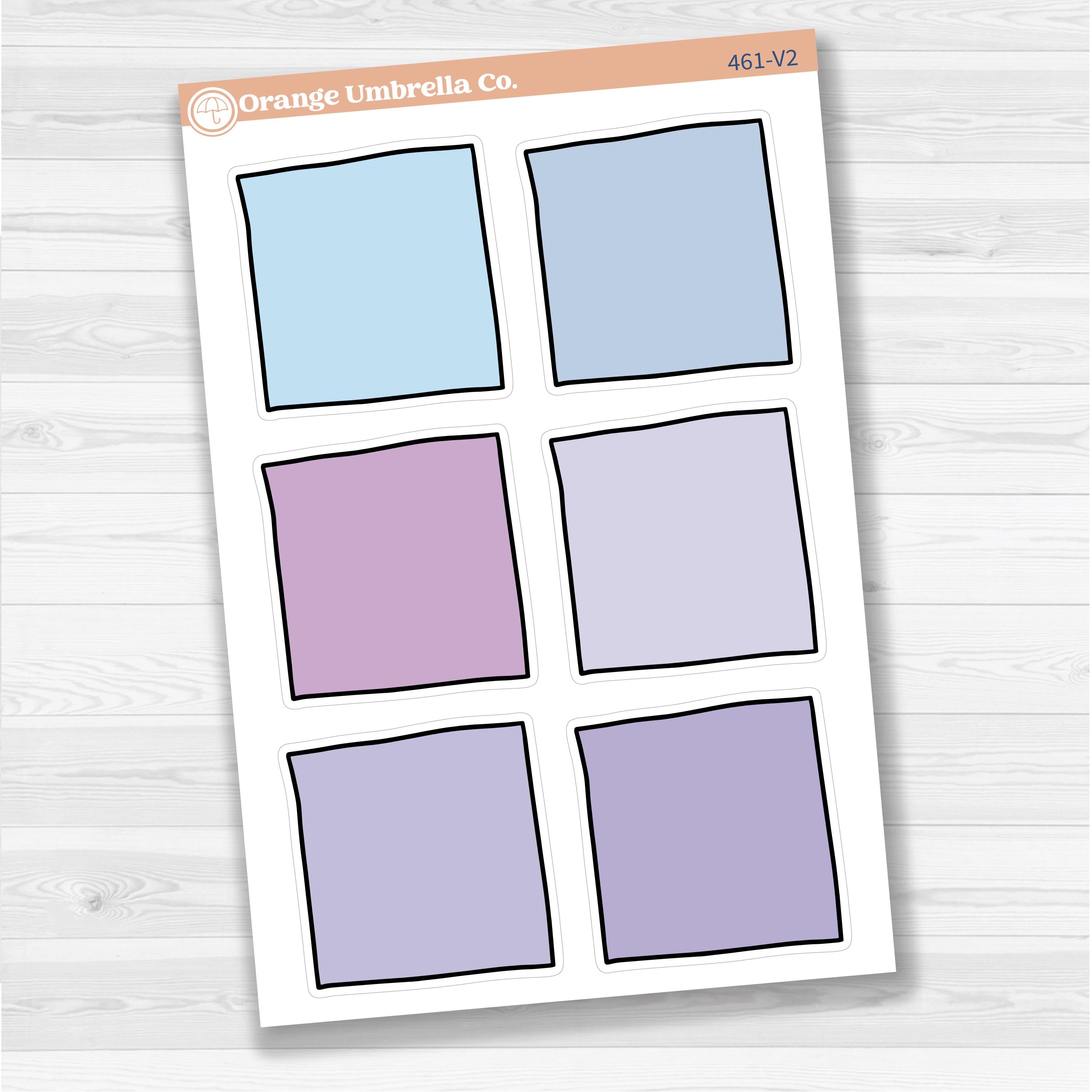 Sticker sheet with large square note stickers for planners, scrapbooks, Bible journaling, and creative memory keeping — white matte.