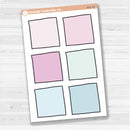 Sticker sheet with large square note stickers for planners, scrapbooks, Bible journaling, and creative memory keeping — white matte.