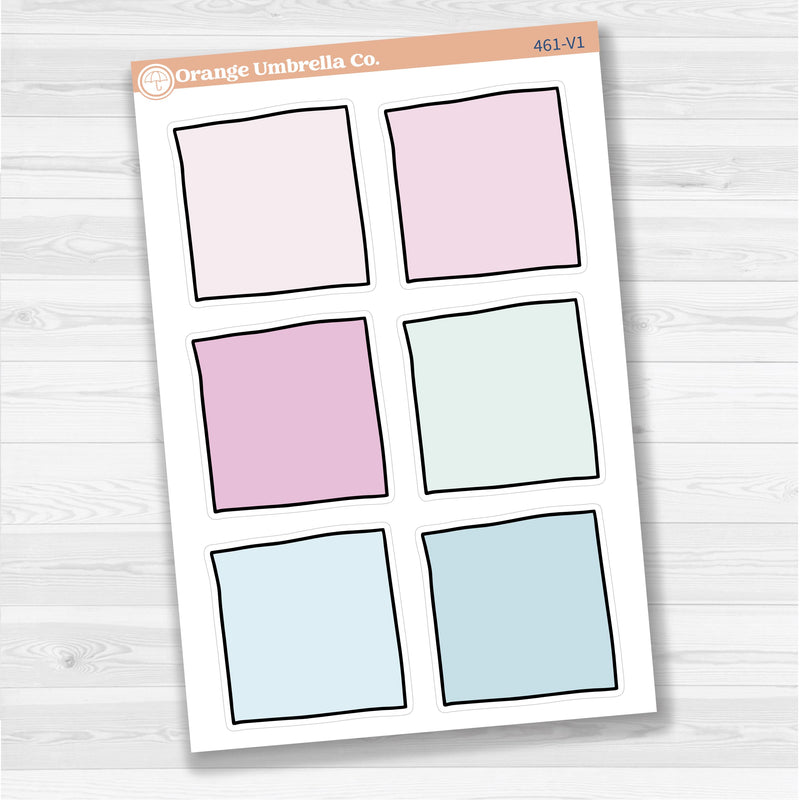 Sticker sheet with large square note stickers for planners, scrapbooks, Bible journaling, and creative memory keeping — white matte.