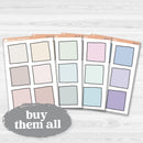 Sticker sheet with large square note stickers for planners, scrapbooks, Bible journaling, and creative memory keeping — white matte.