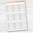 Sticker sheet with large lined journaling note stickers for planners, scrapbooks, and Bible journaling — white matte.