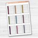 Sticker sheet with large lined journaling note stickers for planners, scrapbooks, and Bible journaling — white matte.