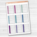 Sticker sheet with large lined journaling note stickers for planners, scrapbooks, and Bible journaling — white matte.
