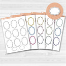 Sticker sheet with large plaque-shaped journaling stickers for planners, scrapbooking, Bible journaling, and creative memory keeping — removable white matte.
