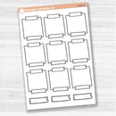 Sticker sheet with large washi tape square notes for planners, scrapbooking, Bible journaling, and creative memory keeping — removable white matte.