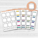Sticker sheet with large washi tape square notes for planners, scrapbooking, Bible journaling, and creative memory keeping — removable white matte.