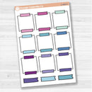 Sticker sheet with large washi tape square notes for planners, scrapbooking, Bible journaling, and creative memory keeping — removable white matte.
