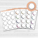 Sticker sheet with large circle doodle journaling notes for planners, scrapbooking, Bible journaling, and memory keeping — white matte.