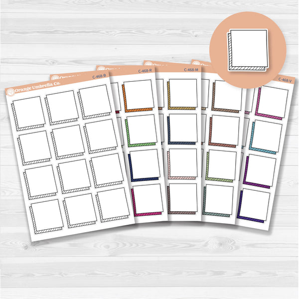 Large square doodle journaling note stickers in white matte — ideal for planners, scrapbooking, Bible journaling, and memory keeping.