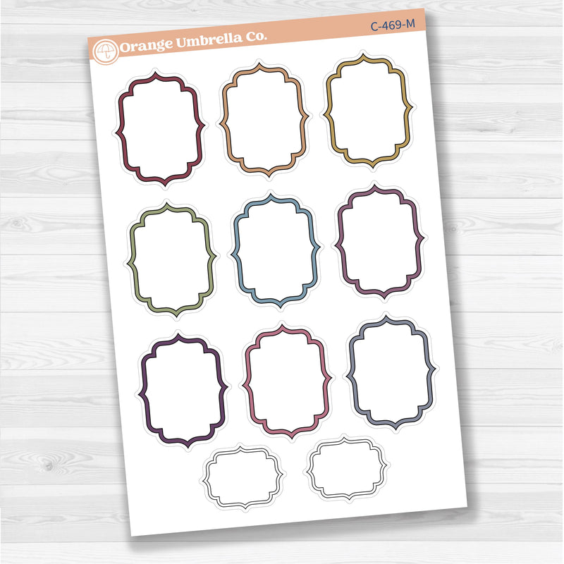 Large vintage plaque journaling note stickers in white matte — ideal for planners, scrapbooking, Bible journaling, and memory keeping.
