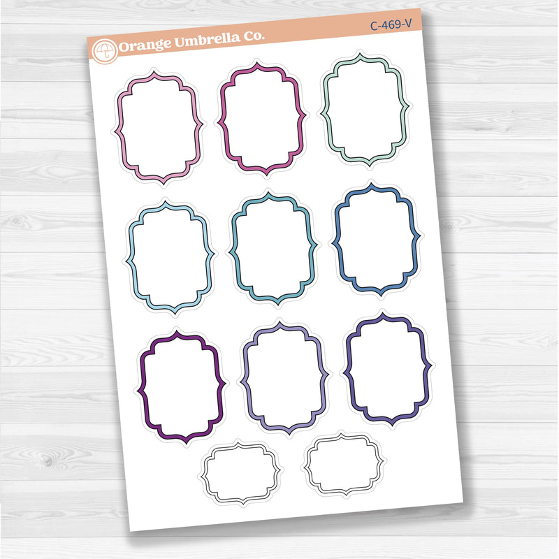 Large vintage plaque journaling note stickers in white matte — ideal for planners, scrapbooking, Bible journaling, and memory keeping.