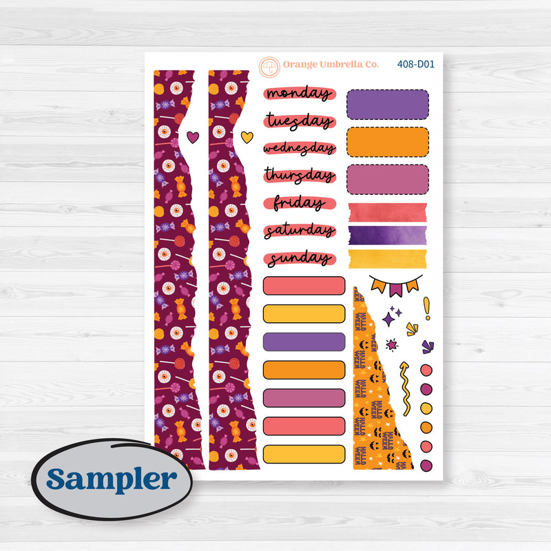 Purple Halloween Kit | Journaling Kit Planner Stickers | Gone Batty | KIT-408-D
