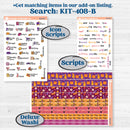 Purple Halloween Kit | Hobonichi Cousin Weekly & Daily Planner Kit Stickers | Gone Batty | KIT-408-E