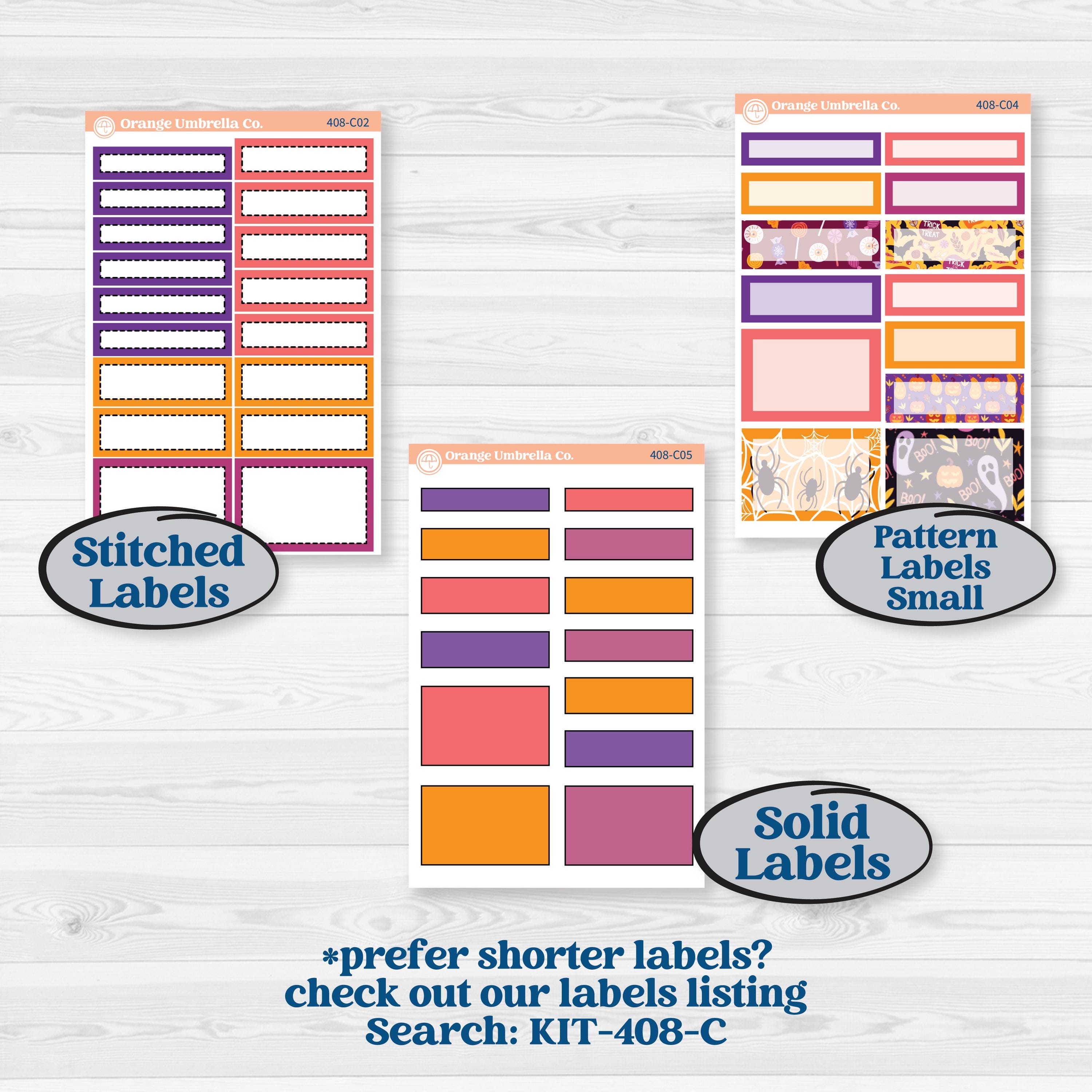 Purple Halloween Kit | A5 Compact Vertical Planner Kit Stickers for Erin Condren | Gone Batty | KIT-408-G