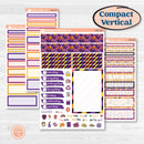 Purple Halloween Kit | A5 Compact Vertical Planner Kit Stickers for Erin Condren | Gone Batty | KIT-408-G