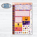 Purple Halloween Kit | Plum Vertical Priorities 7x9 Planner Kit Stickers | Gone Batty | KIT-408-J