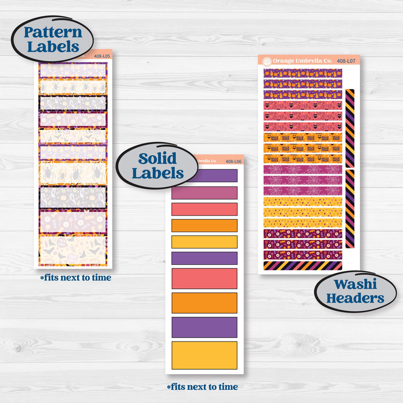 Purple Halloween Kit | A5 Daily Duo Planner Kit Stickers | Gone Batty | KIT-408-L