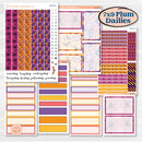 Purple Halloween Kit | 7x9 Plum Daily Planner Kit Stickers | Gone Batty | KIT-408-P