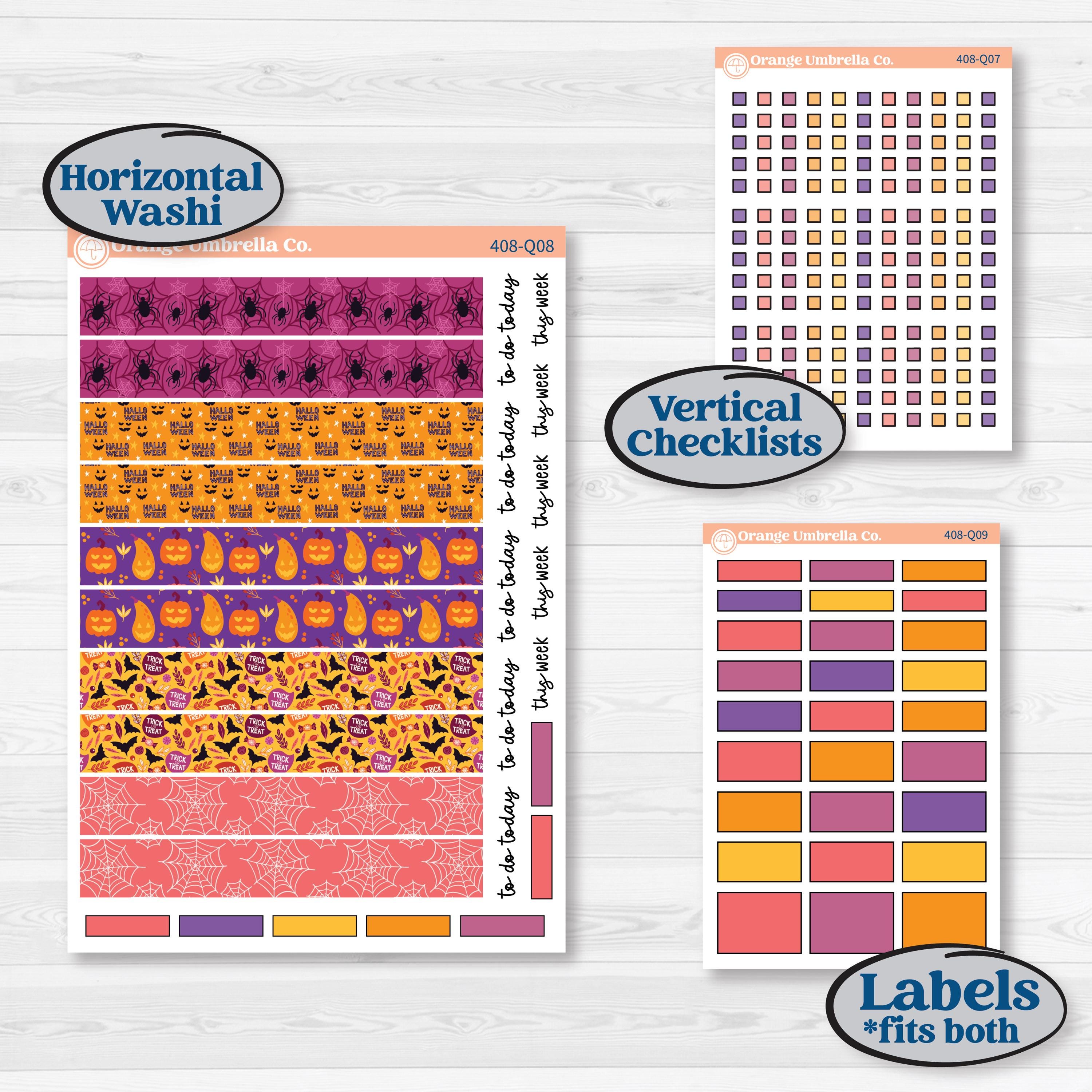 Purple Halloween Kit | Laurel Denise Standard Vertical & Horizontal Planner Kit Stickers | Gone Batty | KIT-408-Q