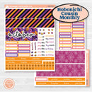 Purple Halloween Kit | Hobonichi Cousin Monthly Planner Kit Stickers | Gone Batty | KIT-408-Y