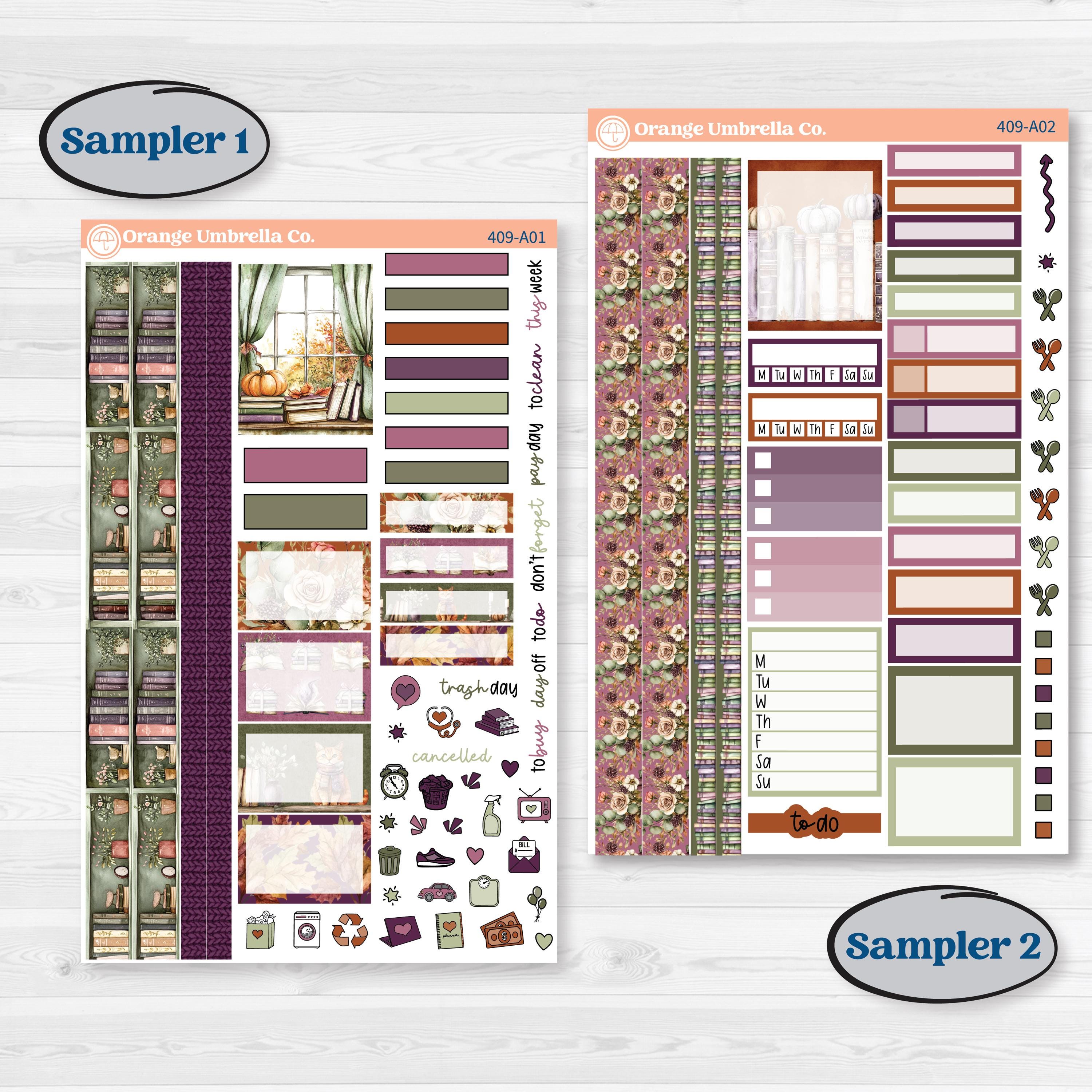 Autumn Reading Kit | Weekly Sticker Kit for Vertical Planners like Erin Condren | Reading Season | KIT-409-A