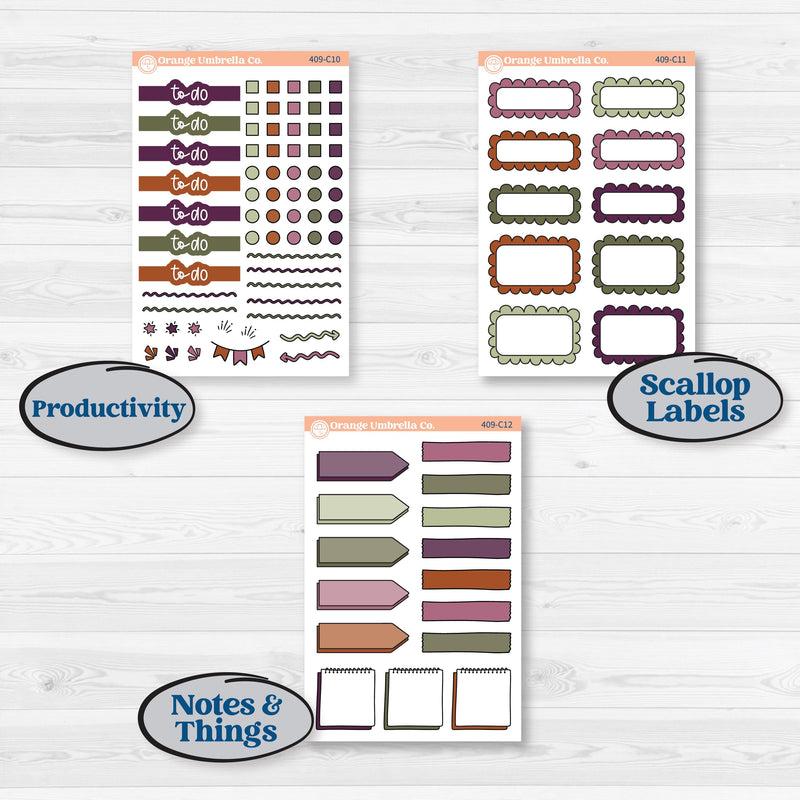 Autumn Reading Kit | Weekly Add-On Labels Planner Kit Stickers | Reading Season | KIT-409-C