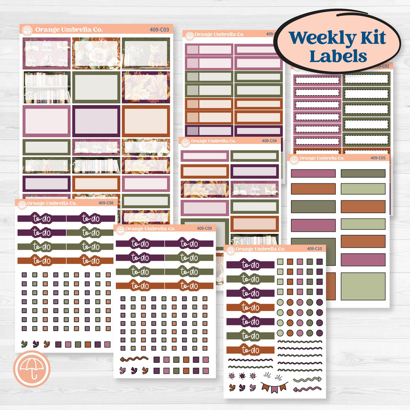 Autumn Reading Kit | Weekly Add-On Labels Planner Kit Stickers | Reading Season | KIT-409-C
