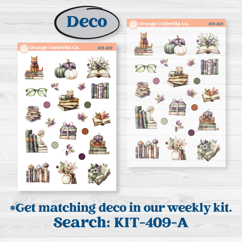 Autumn Reading Kit | Journaling Kit Planner Stickers | Reading Season | KIT-409-D
