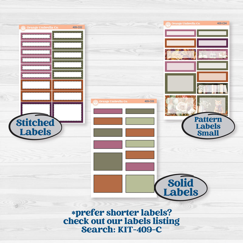 Autumn Reading Kit | A5 Compact Vertical Planner Kit Stickers for Erin Condren | Reading Season | KIT-409-G
