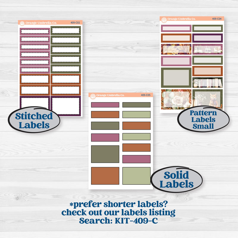 Autumn Reading Kit | 7x9 Plum Daily Planner Kit Stickers | Reading Season | KIT-409-P