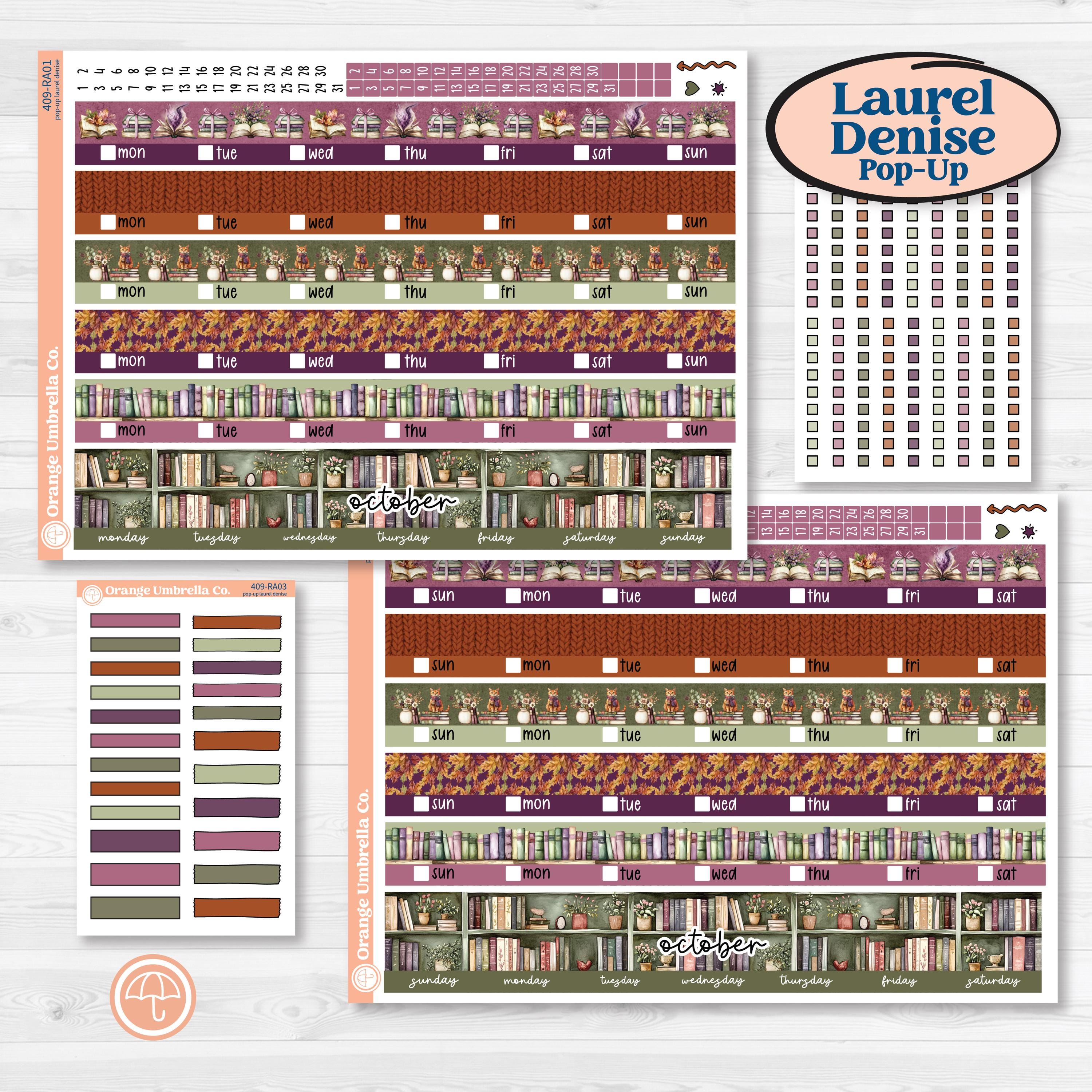 Autumn Reading Kit | Laurel Denise Pop-Up Planner Kit Stickers | Reading Season | KIT-409-RA