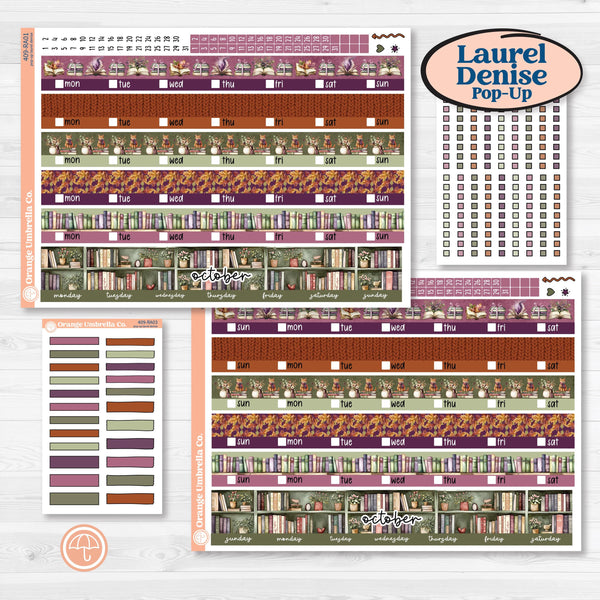 Autumn Reading Kit | Laurel Denise Pop-Up Planner Kit Stickers | Reading Season | KIT-409-RA