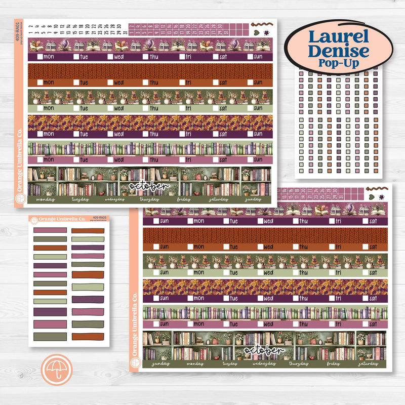 Autumn Reading Kit | Laurel Denise Pop-Up Planner Kit Stickers | Reading Season | KIT-409-RA