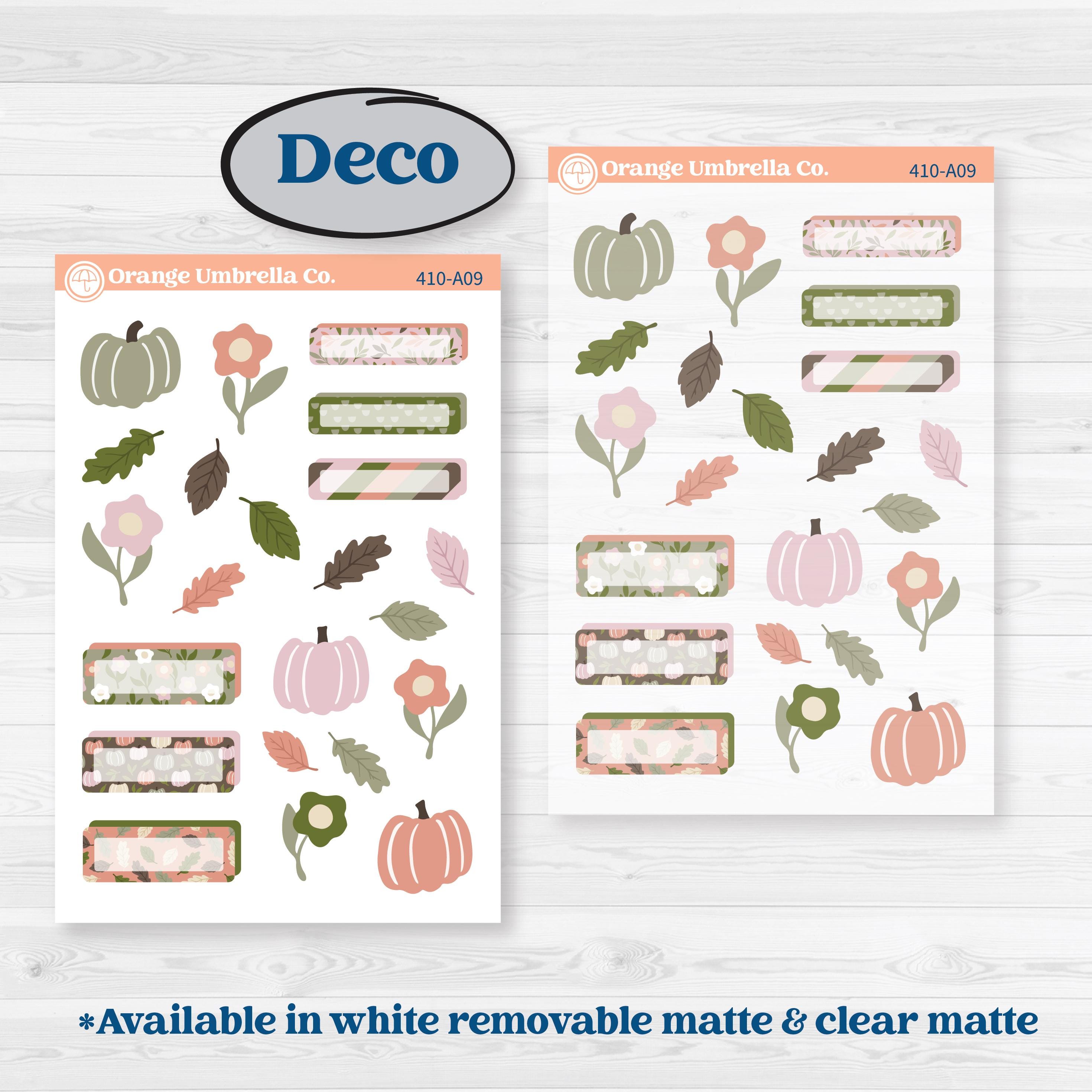 Autumn Floral Kit | Weekly Sticker Kit for Vertical Planners like Erin Condren | Pumpkin Petals | KIT-410-A