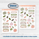 Autumn Floral Kit | Weekly Sticker Kit for Vertical Planners like Erin Condren | Pumpkin Petals | KIT-410-A