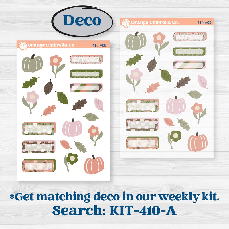 Autumn Floral Kit | Journaling Kit Planner Stickers | Pumpkin Petals | KIT-410-D
