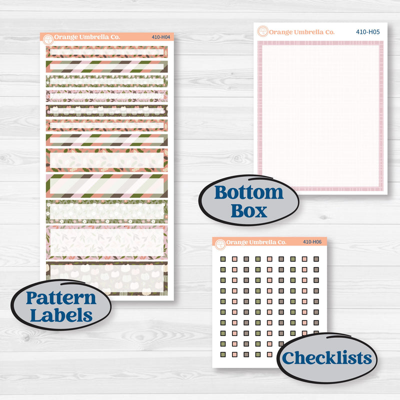 Autumn Floral Kit | 7x9 Compact Vertical Planner Kit Stickers | Pumpkin Petals | KIT-410-H