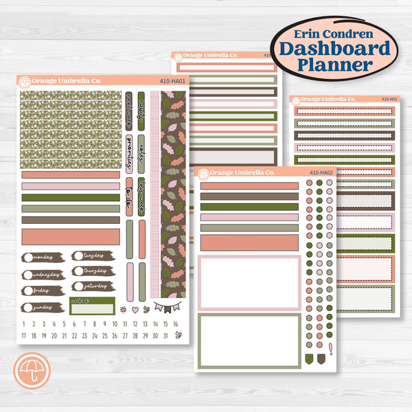 Autumn Floral Kit | Erin Condren Weekly Dashboard Planner Kit Stickers | Pumpkin Petals | KIT-410-HA