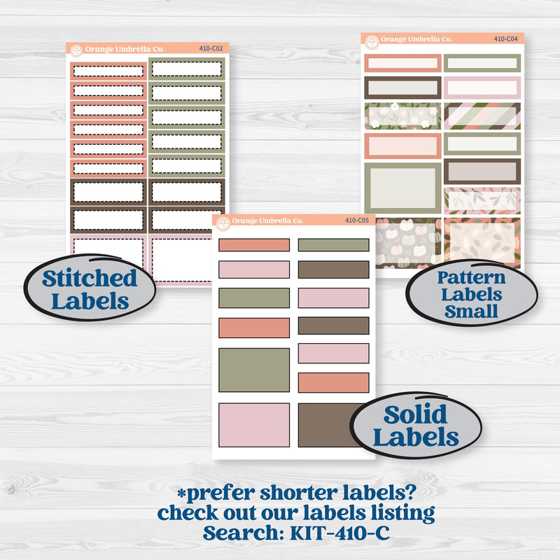 Autumn Floral Kit | A5 Daily Duo Planner Kit Stickers | Pumpkin Petals | KIT-410-L