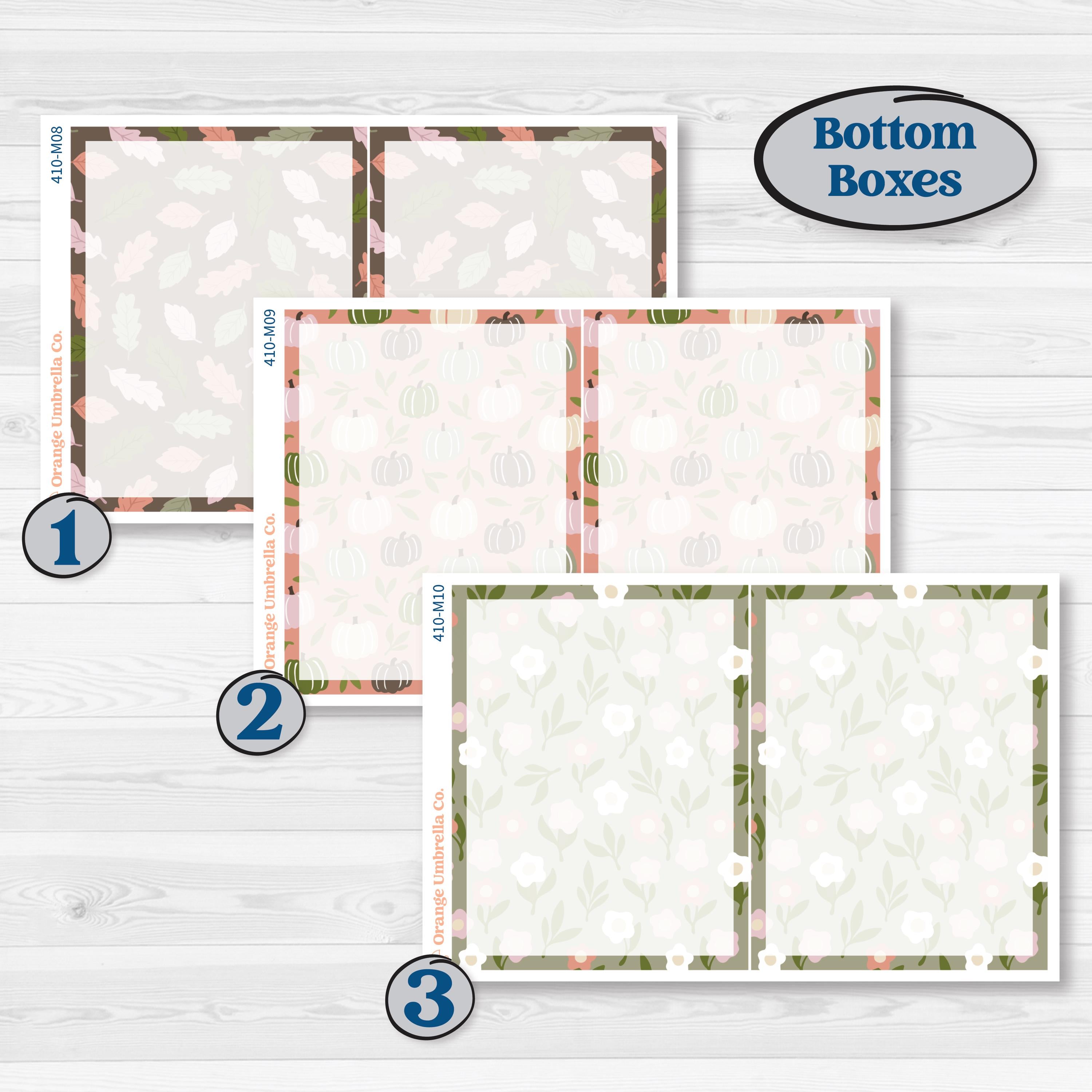 Autumn Floral Kit | 7x9 Erin Condren Daily Duo Planner Kit Stickers | Pumpkin Petals | KIT-410-M