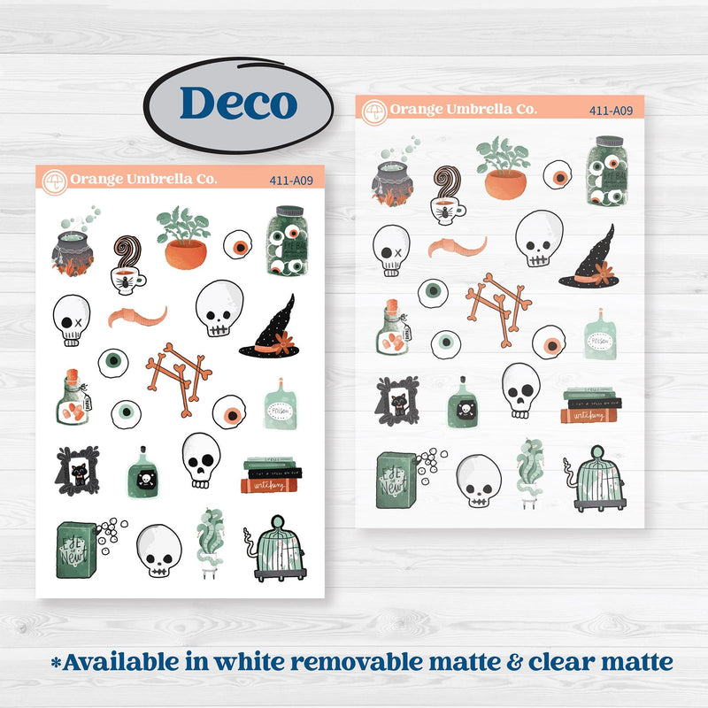 Spooky Halloween Kit | Weekly Sticker Kit for Vertical Planners like Erin Condren | Witch’s Brew | KIT-411-A