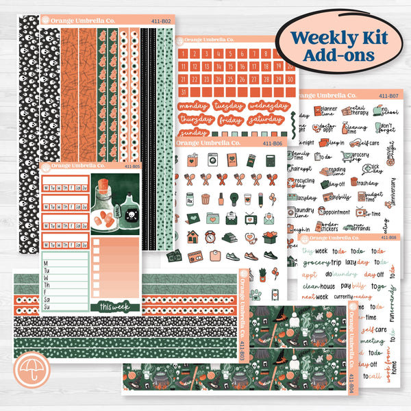 Spooky Halloween Kit | Weekly Add-On Planner Kit Stickers | Witch’s Brew | KIT-411-B
