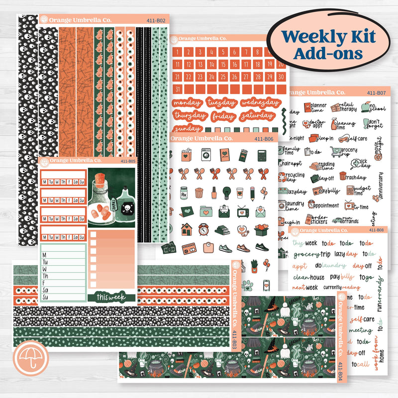 Spooky Halloween Kit | Weekly Add-On Planner Kit Stickers | Witch’s Brew | KIT-411-B