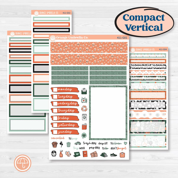 Spooky Halloween Kit | A5 Compact Vertical Planner Kit Stickers for Erin Condren | Witch’s Brew | KIT-411-G