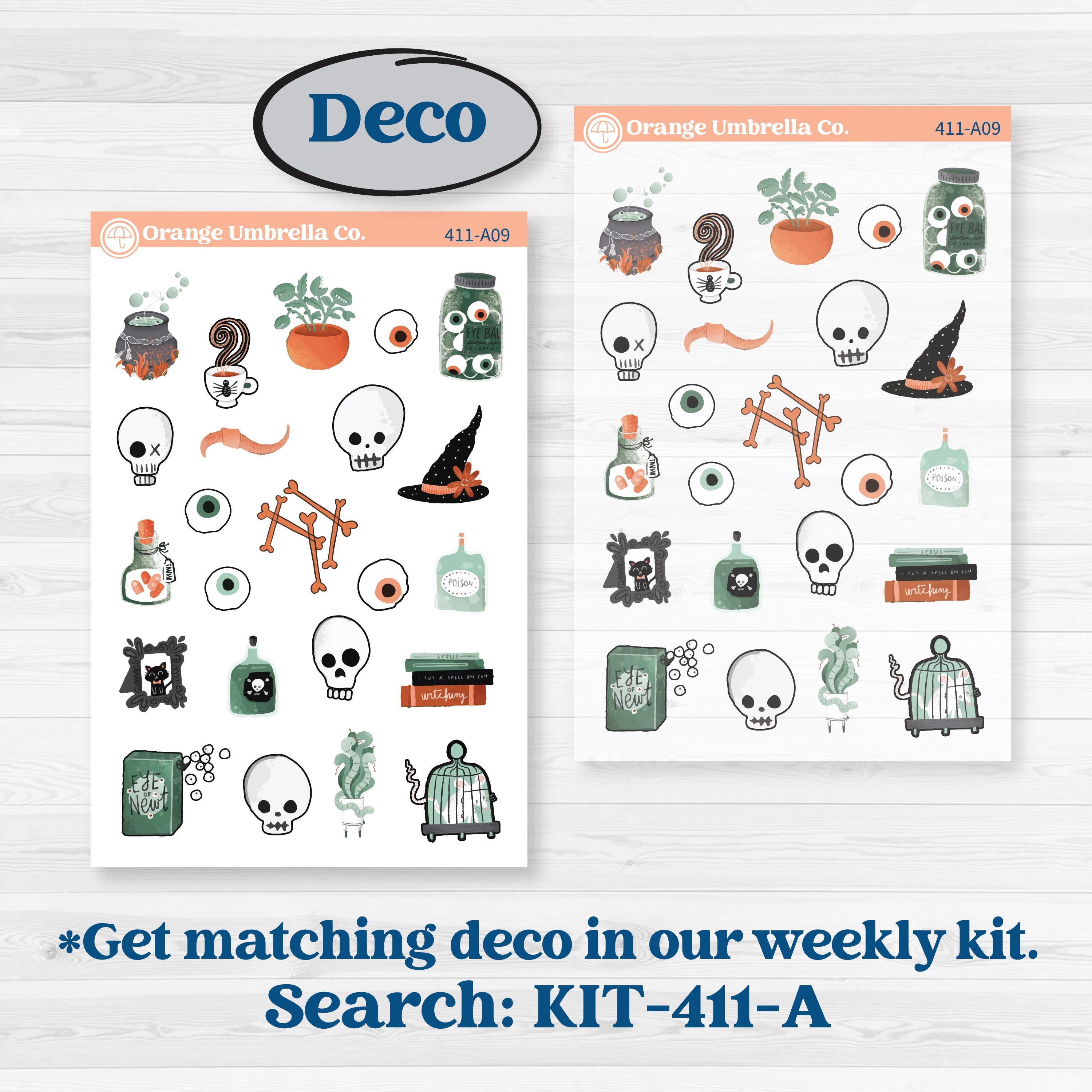 Spooky Halloween Kit | Freestyle Kit Any Planner Kit Stickers | Witch’s Brew | KIT-411-K