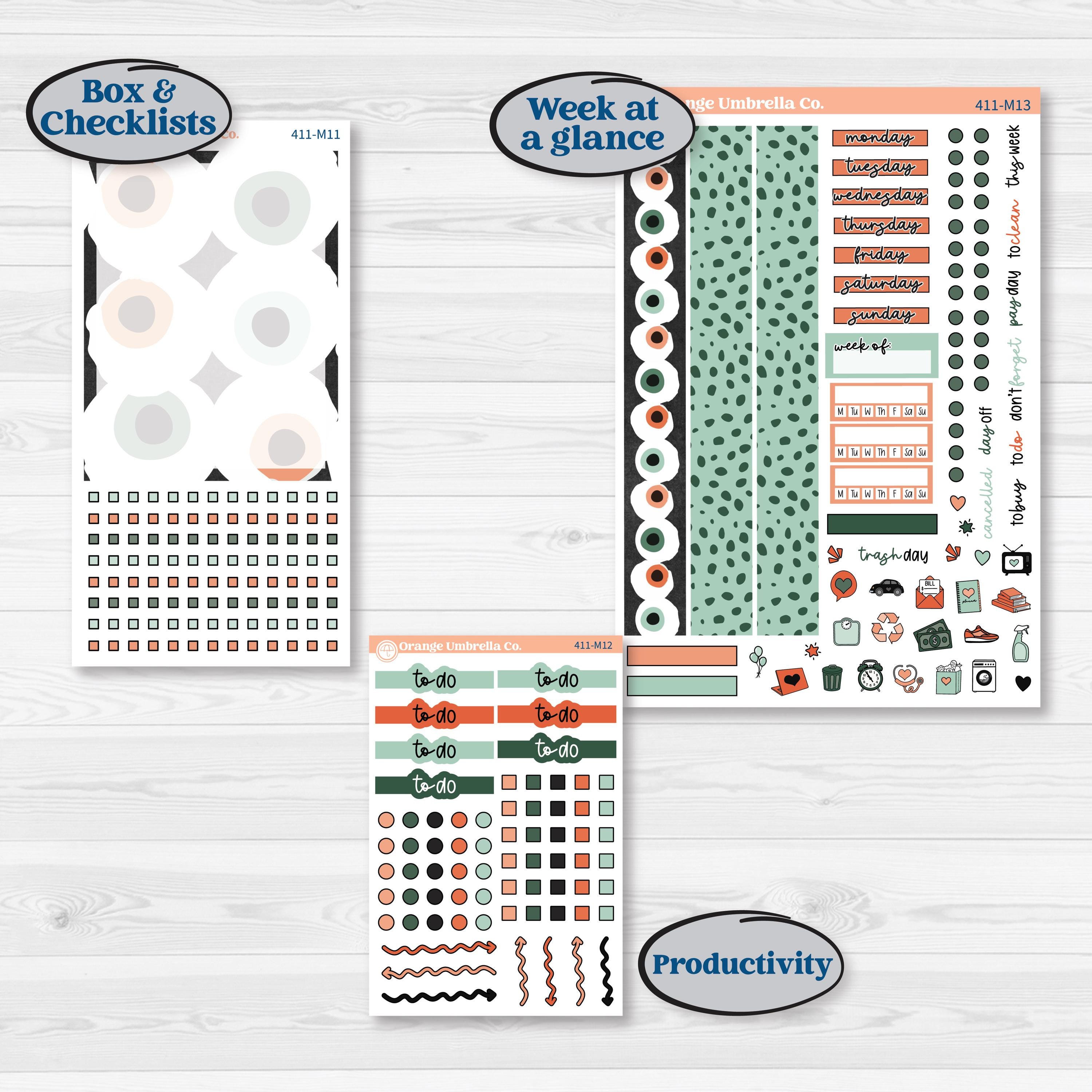 Spooky Halloween Kit | 7x9 Erin Condren Daily Duo Planner Kit Stickers | Witch’s Brew | KIT-411-M