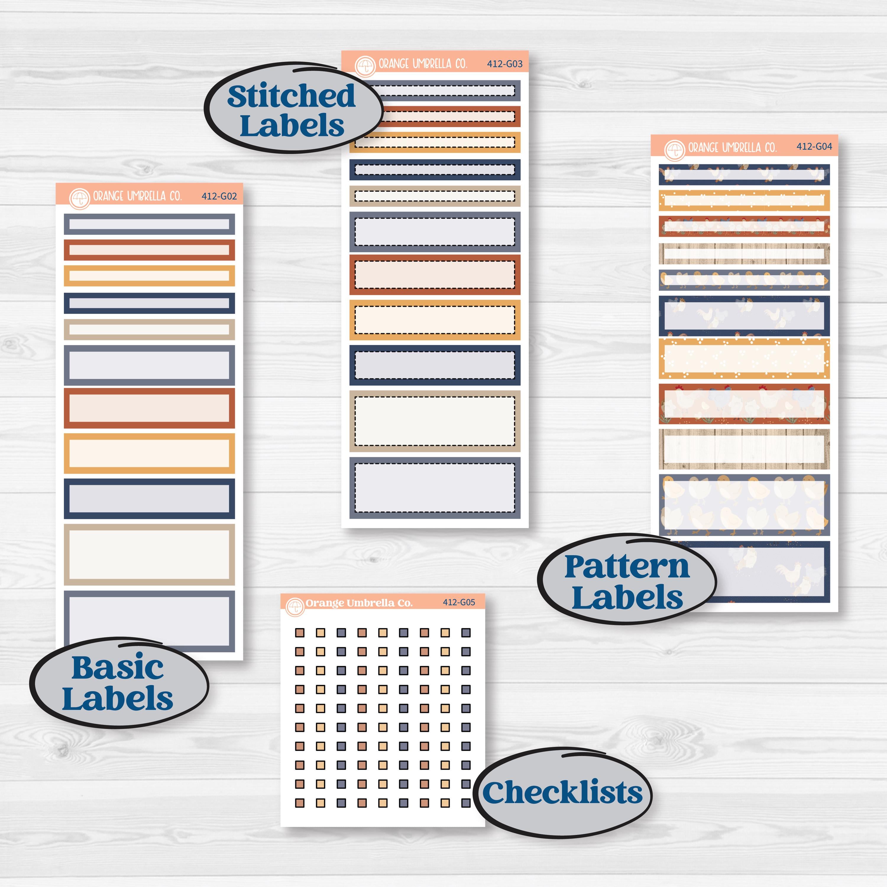 Chicken Planner Kit | A5 Compact Vertical Planner Kit Stickers for Erin Condren | What the Flock | KIT-412-G