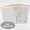 Location marker icon sticker sheet for planners, travel journals, and memory keeping — removable white matte.
