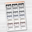 Migraine tracker half box stickers for planners, wellness and health tracking, removable white matte.