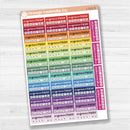 Migraine tracker quarter box stickers in F17 font for planners, health and wellness tracking, removable white matte.